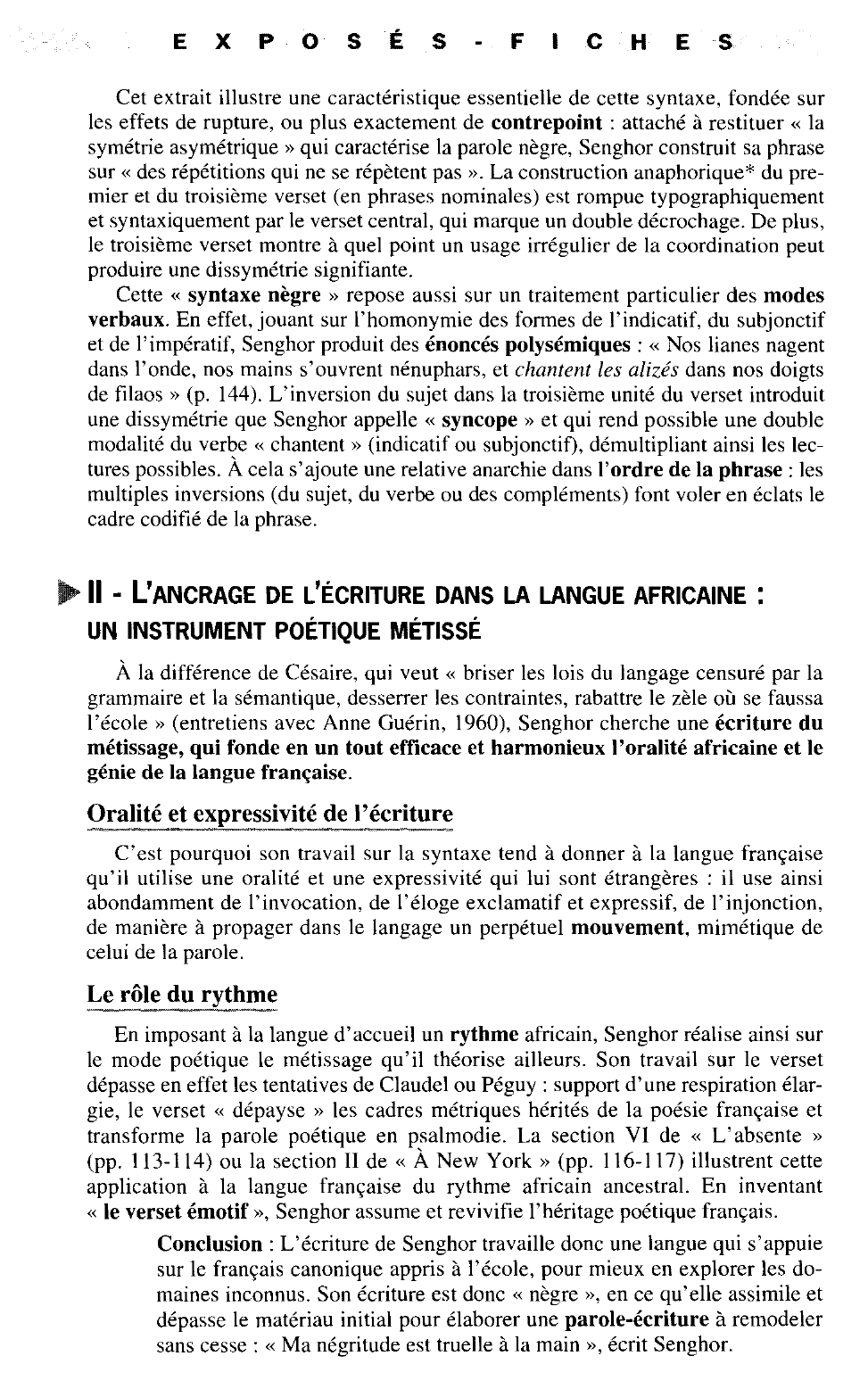 Prévisualisation du document Une écriture nègre ? Etude lexicale et stylistique - Éthiopiques, Senghor