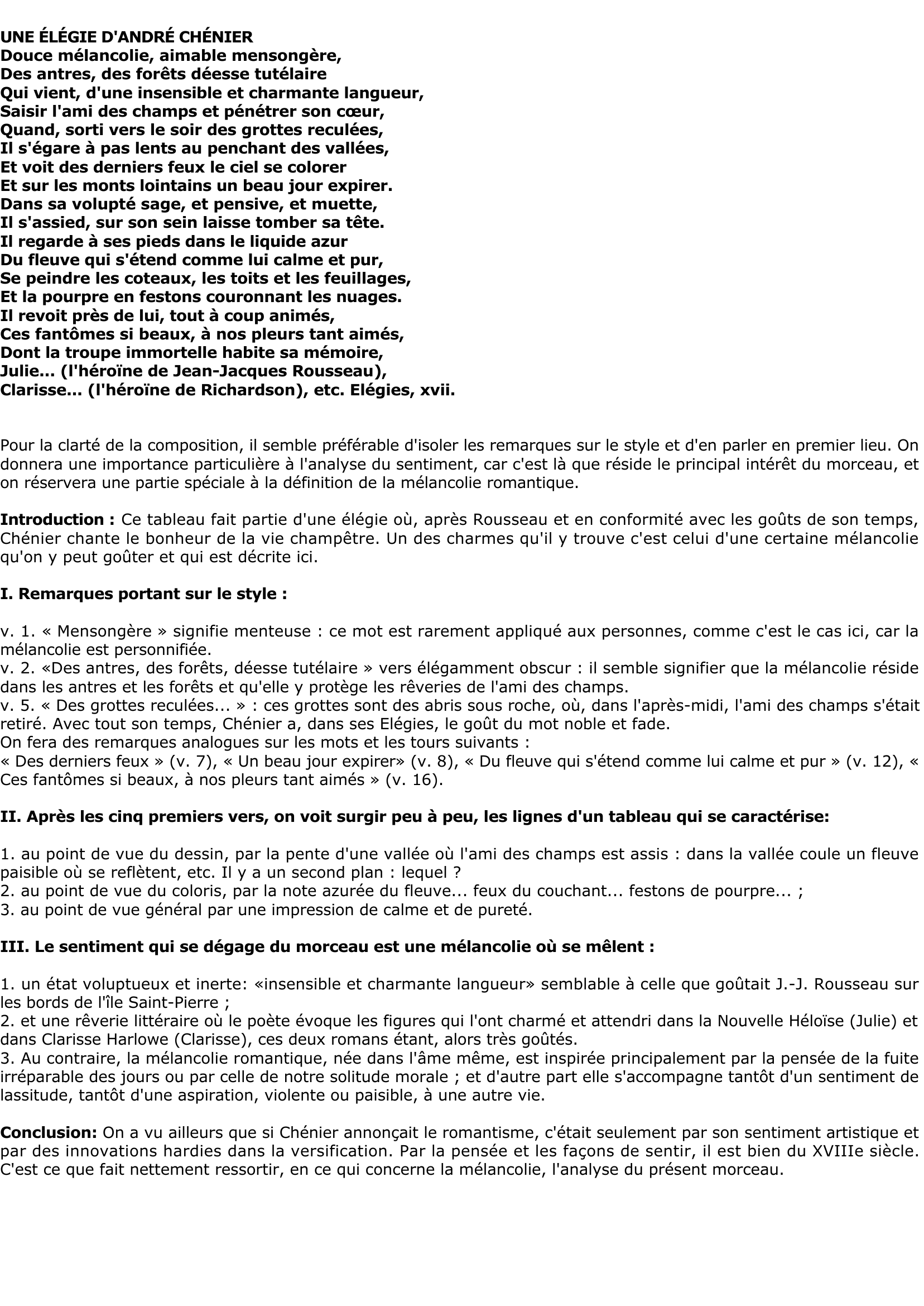 Prévisualisation du document UNE ÉLÉGIE D'ANDRÉ CHÉNIER