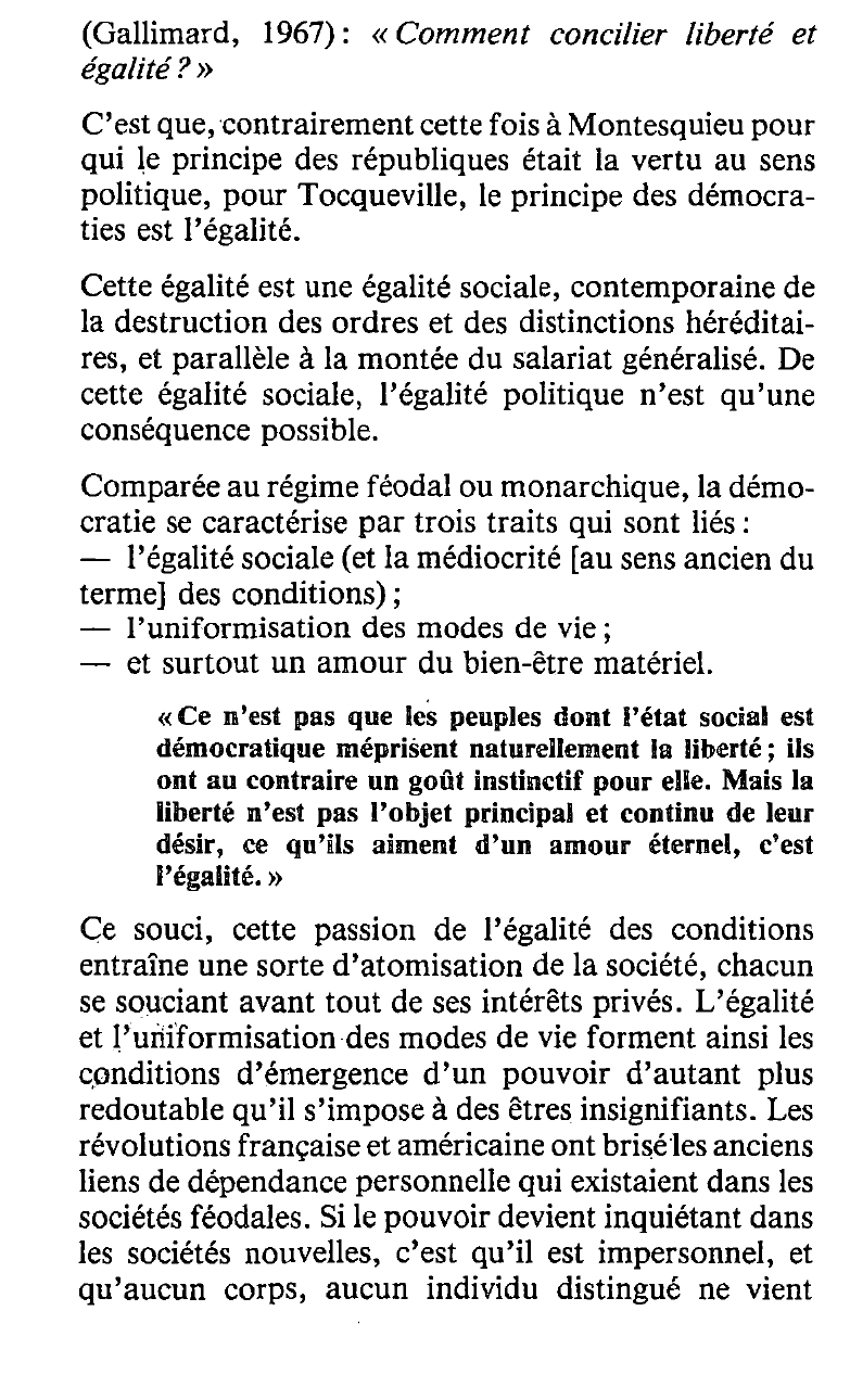 Prévisualisation du document Une forme de servitude réglée, douce et paisible. Tocqueville