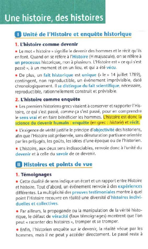 Prévisualisation du document Une histoire, des histoires
0

Unité de !'Histoire et e nquête historique

1. L'histoire comme devenir
• Le mot «...