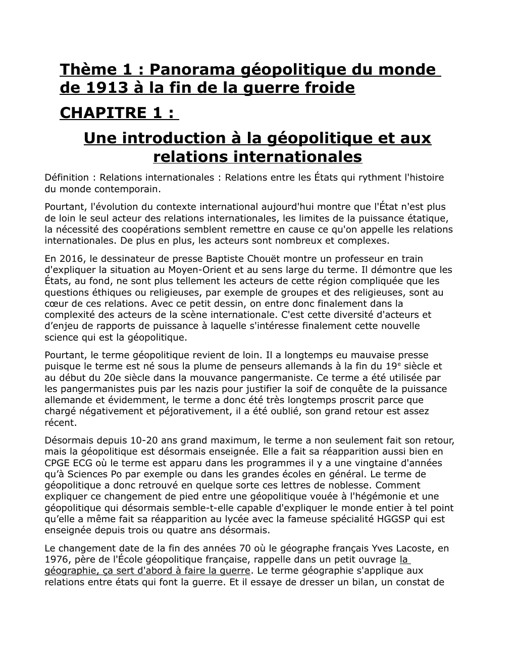 Prévisualisation du document UNE INTRODUCTION À LA GÉOPO ET AUX RELATIONS INTERNATIONALES