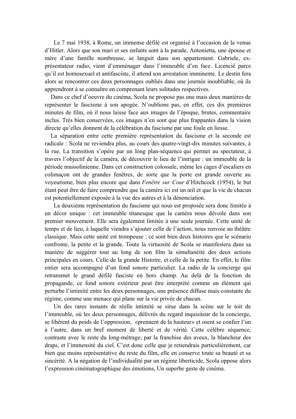 Prévisualisation du document Une journée particulière