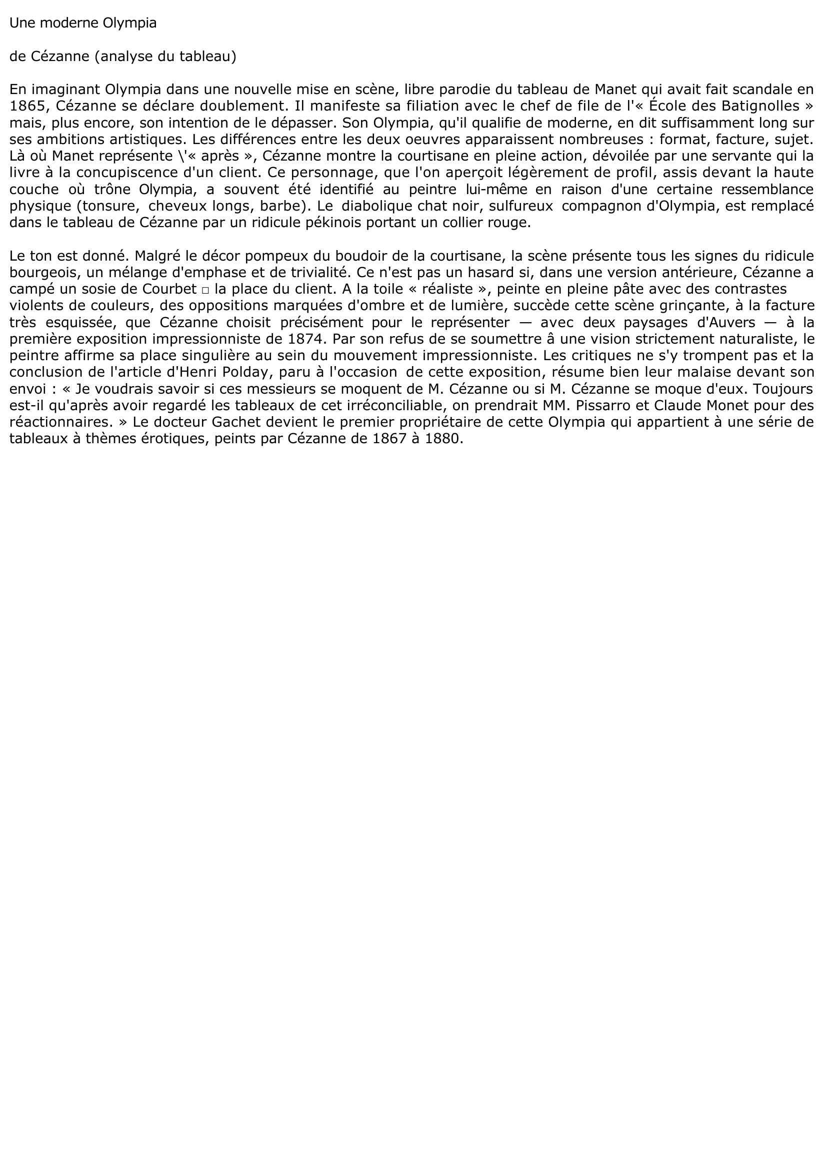 Prévisualisation du document Une moderne Olympiade Cézanne (analyse du tableau)