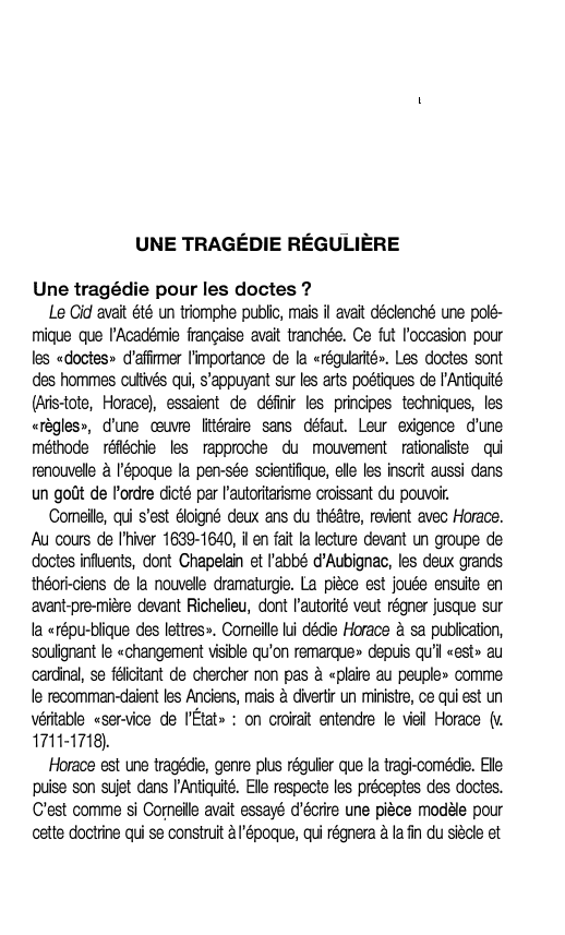 Prévisualisation du document UNE TRAGÉDIE RÉGULIÈRE: HORACE de Corneille