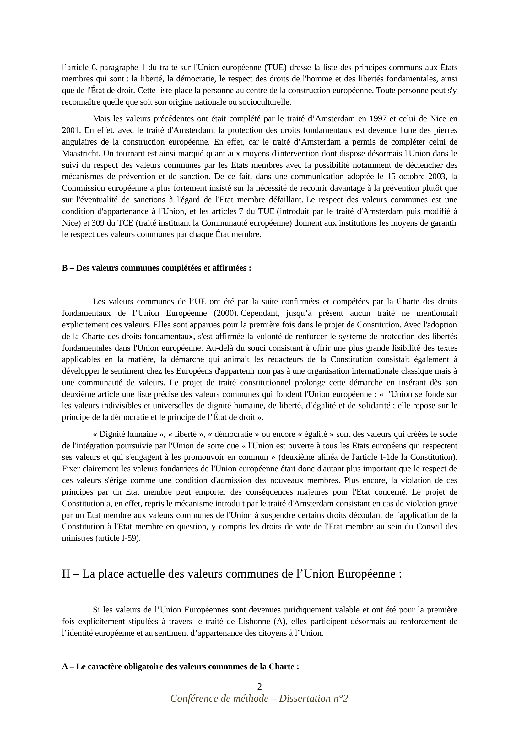Prévisualisation du document Union européenne - Des valeurs communes