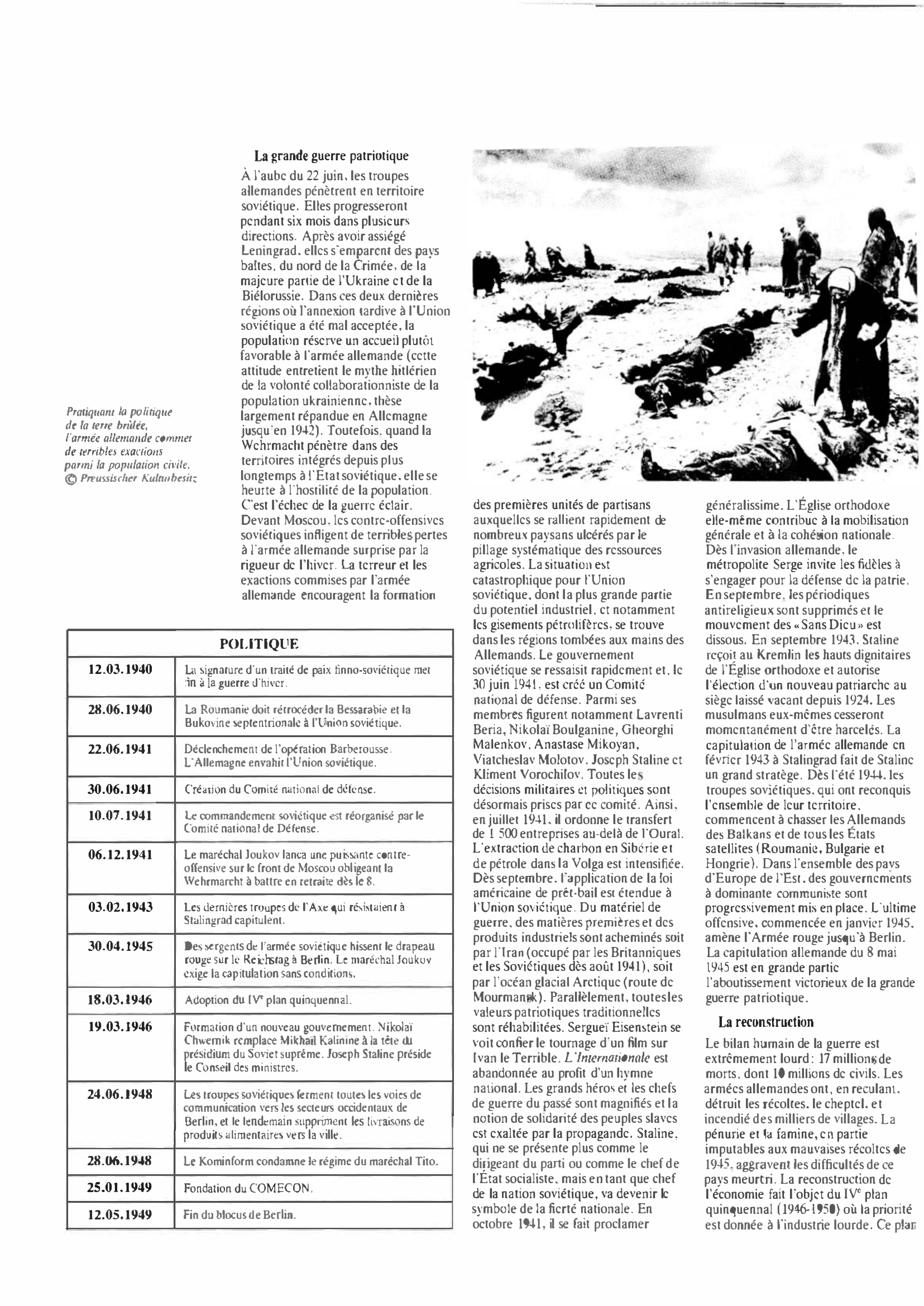 Prévisualisation du document Union soviétique de 1940 à 1949 : Histoire