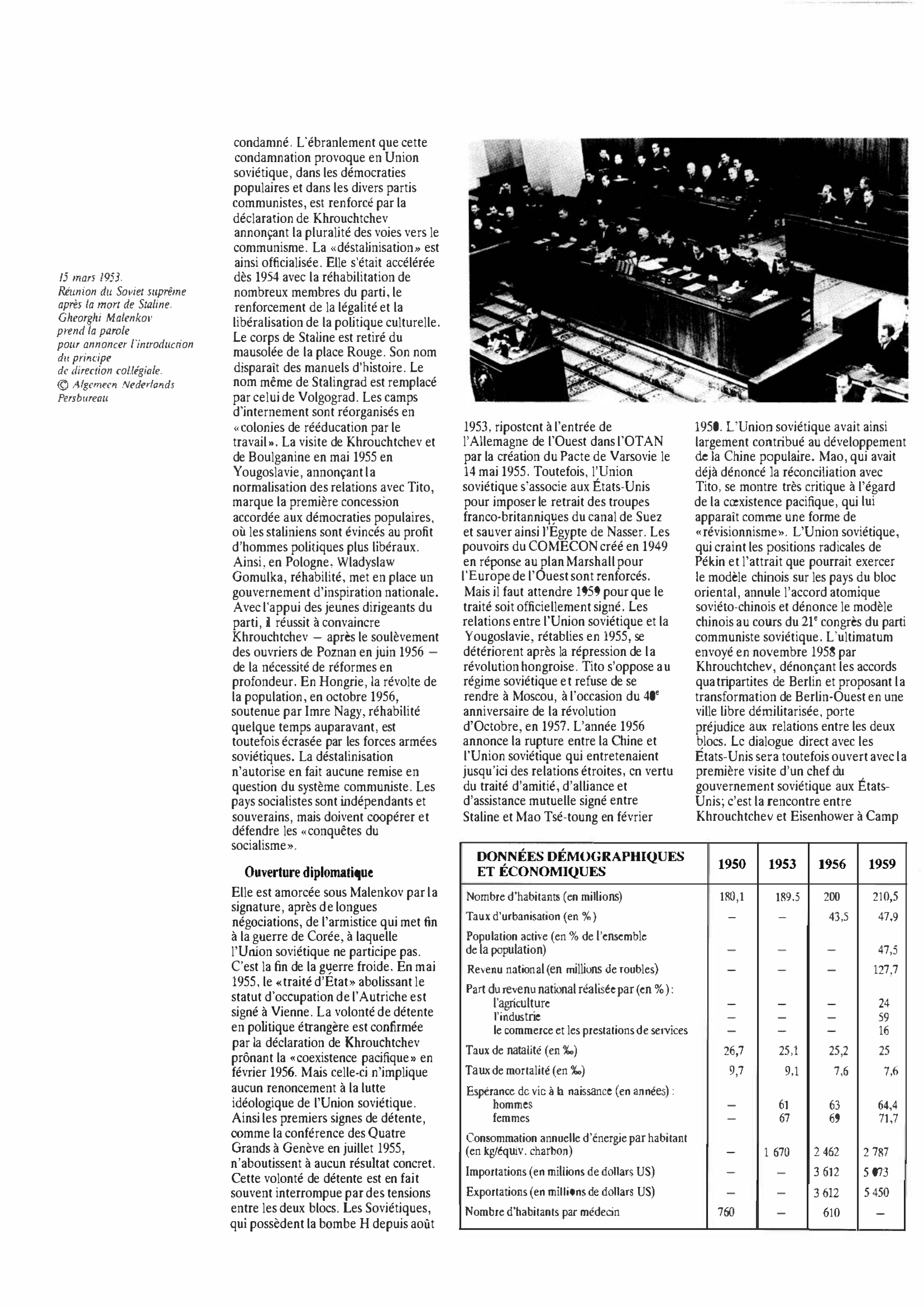 Prévisualisation du document Union soviétique de 1950 à 1959 : Histoire