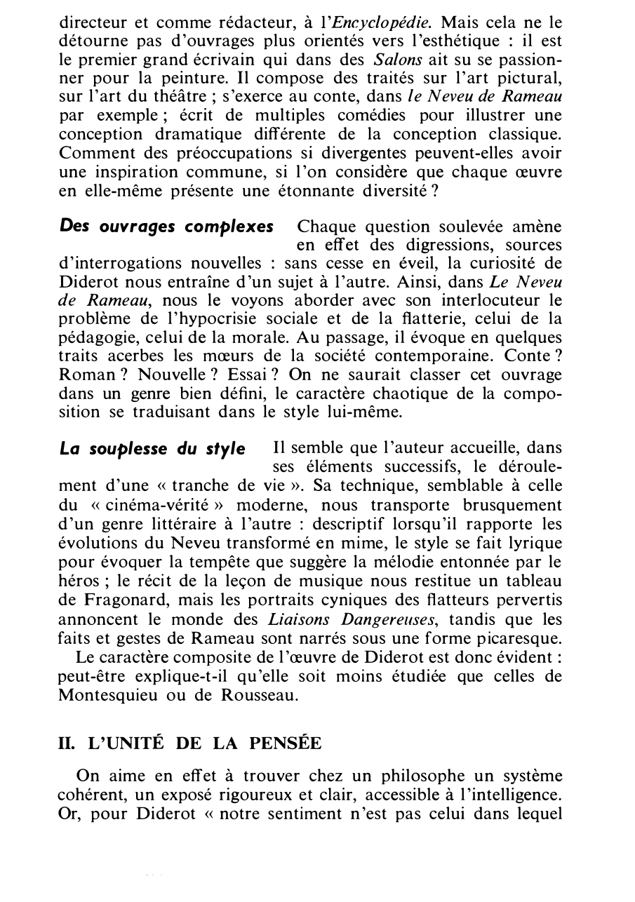 Prévisualisation du document Unité de l'oeuvre de Diderot