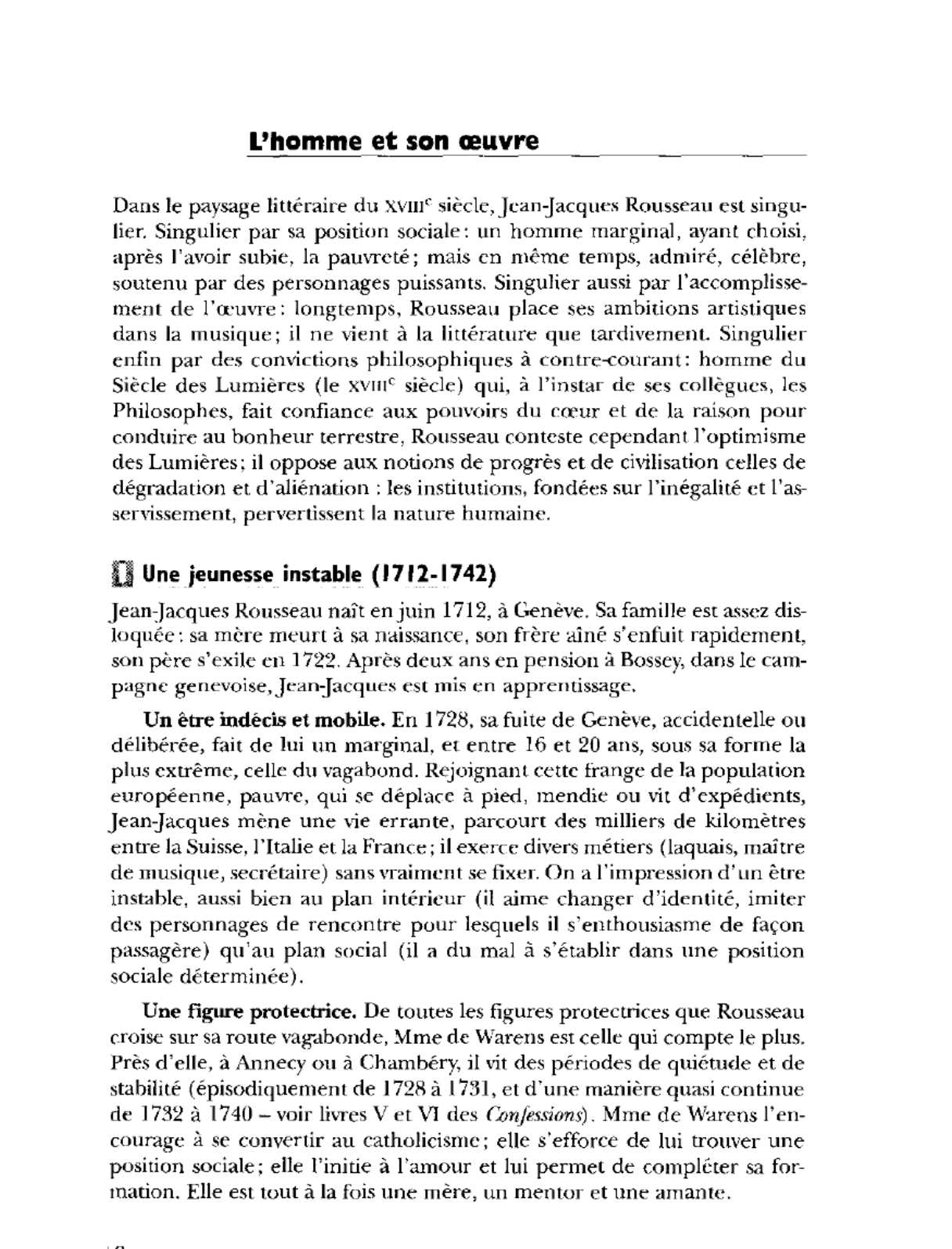 Prévisualisation du document Unité des oeuvres de Rousseau.
