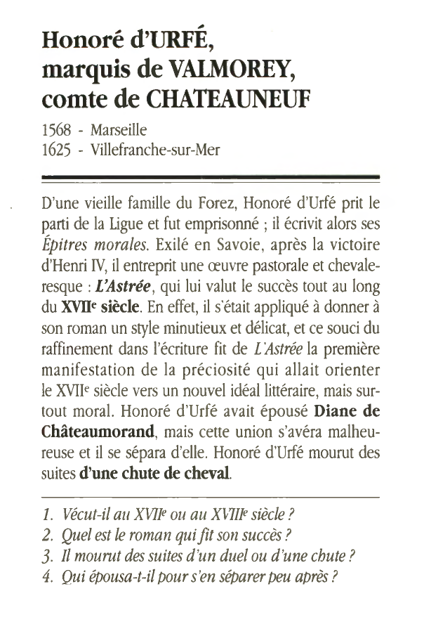 Prévisualisation du document URFE, Honoré d'