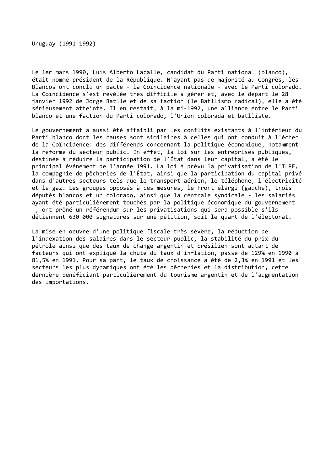 Prévisualisation du document Uruguay (1991-1992)