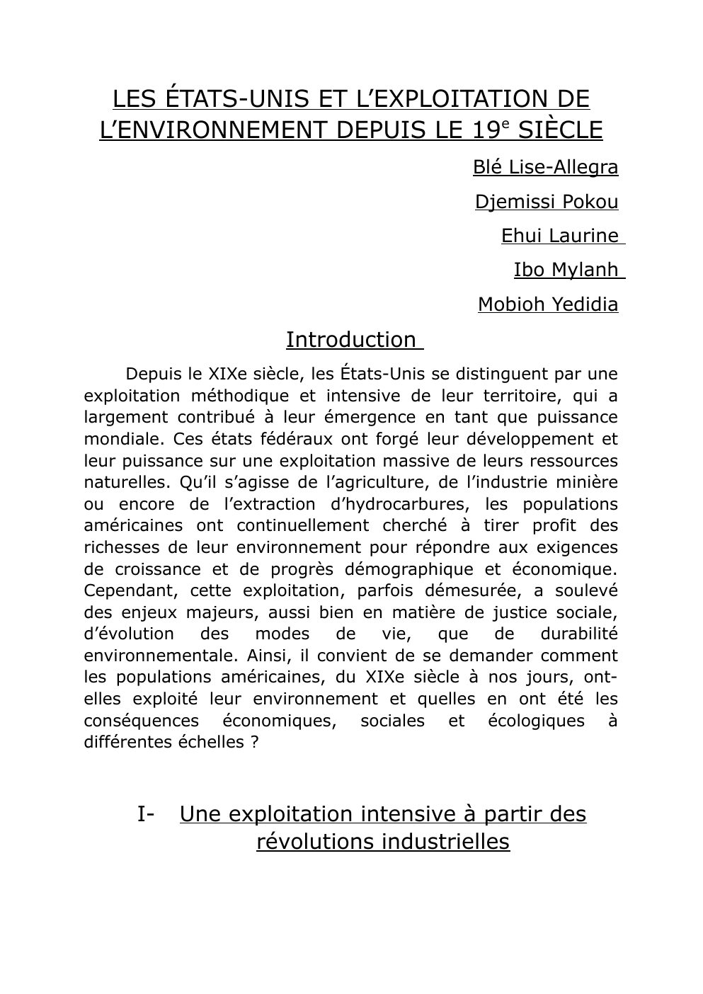 Prévisualisation du document Usa and the Earth