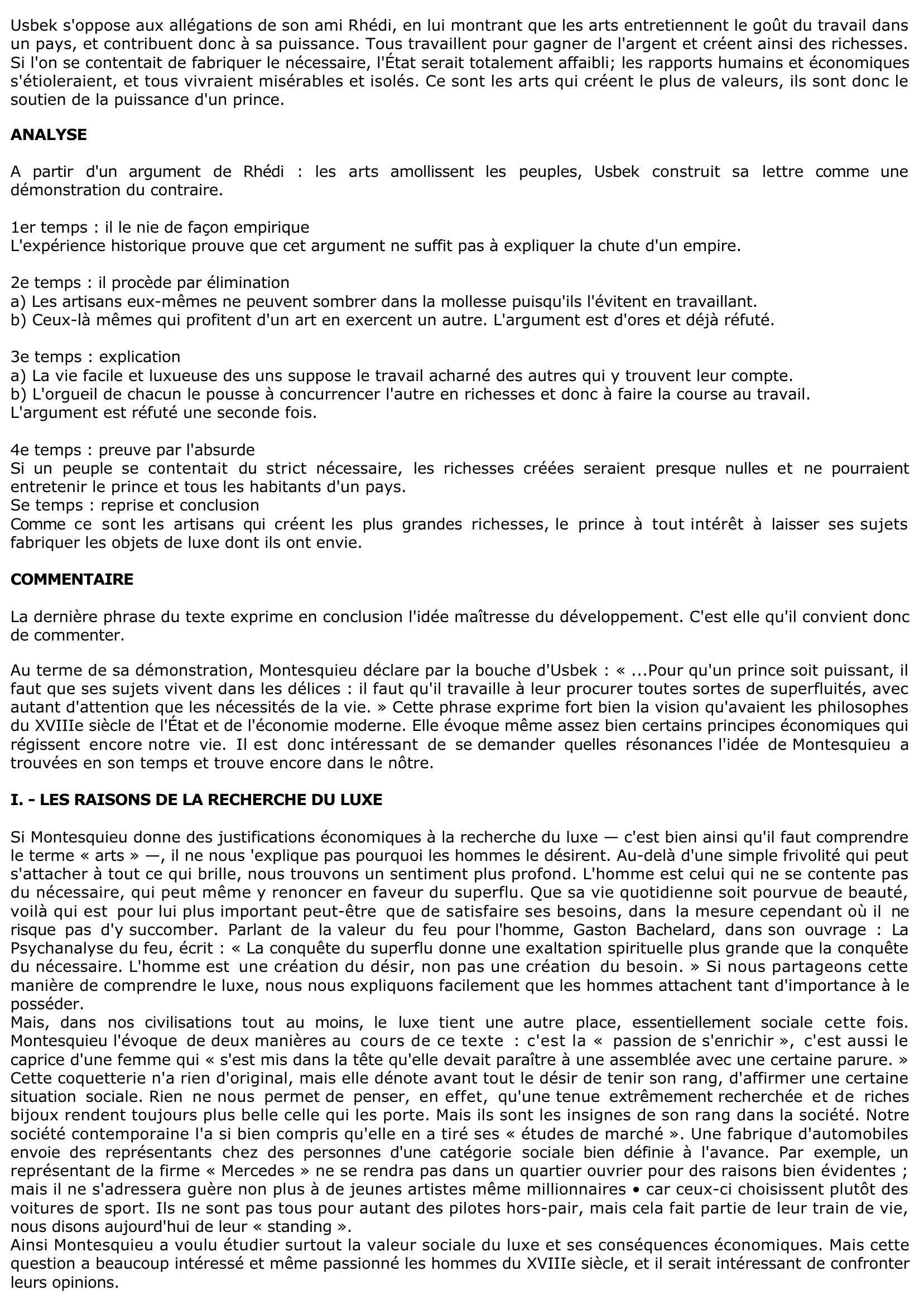 Prévisualisation du document Usbek à Rhédi - Lettres 106 - Montesquieu - Les Lettres Persanes