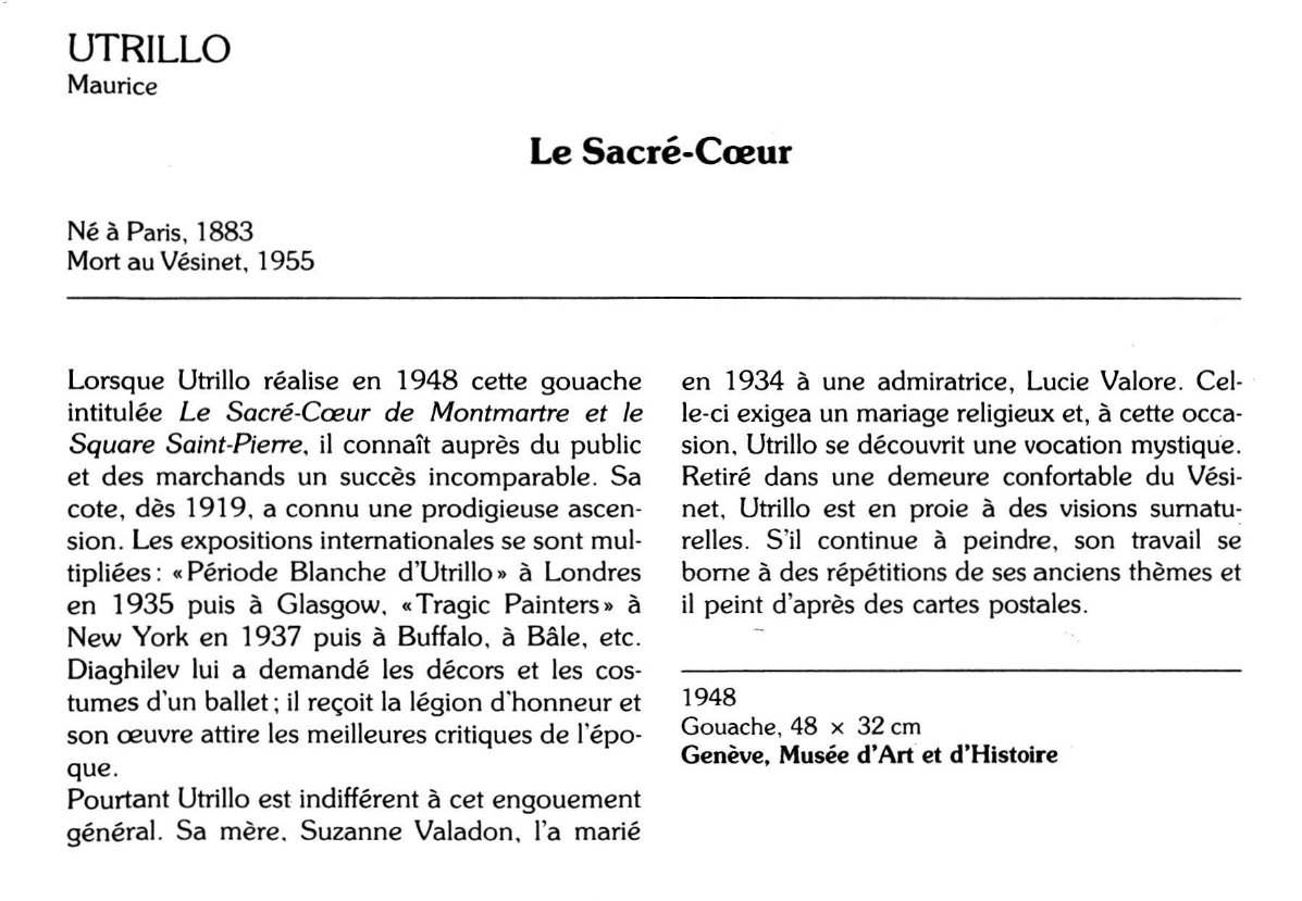 Prévisualisation du document UTRILLO Maurice : Le Sacré-Coeur