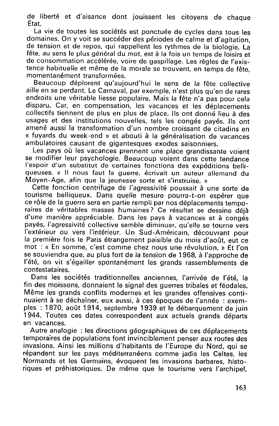 Prévisualisation du document VACANCES ET AGRESSIVITÉ de Gaston BOUTHOUL Article tiré du Figaro.