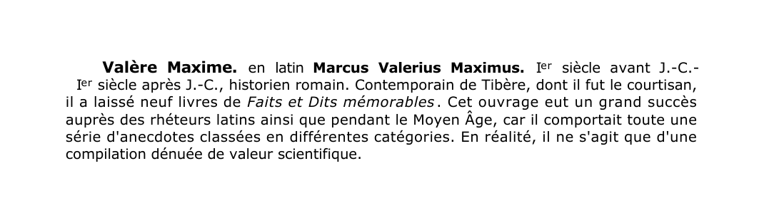 Prévisualisation du document Valère Maxime.