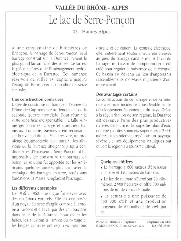 Prévisualisation du document VALLÉE DU RHÔNE - ALPESLe lac de Serre-Ponçon.