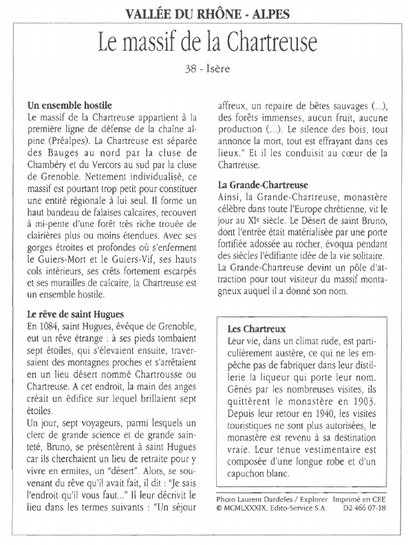 Prévisualisation du document VALLÉE DU RHÔNE - ALPESLe massif de la Chartreuse.