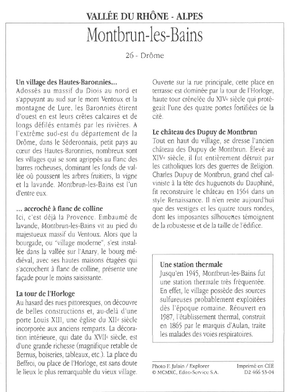 Prévisualisation du document VALLÉE DU RHÔNE - ALPESMontbrun-les-Bains.