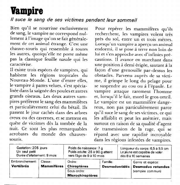 Prévisualisation du document Vampire:Il suce le sang de ses victimes pendant leur sommeil.