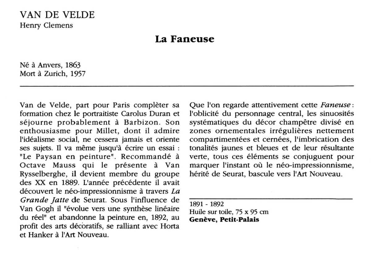 Prévisualisation du document VAN DE VELDE Henry Clemens : La Faneuse