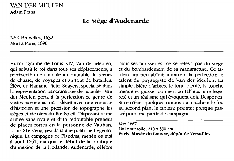 Prévisualisation du document VAN DER MEULENAdam Frans:Le Siège d'Audenarde.