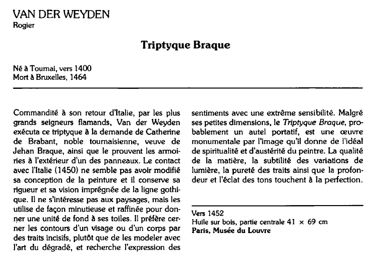 Prévisualisation du document VAN DER WEYDENRogier:Triptyque Braque (analyse).
