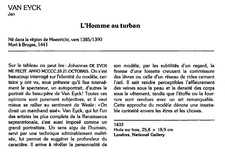 Prévisualisation du document VAN EYCKJan:L'Homme au turban (analyse du tableau).
