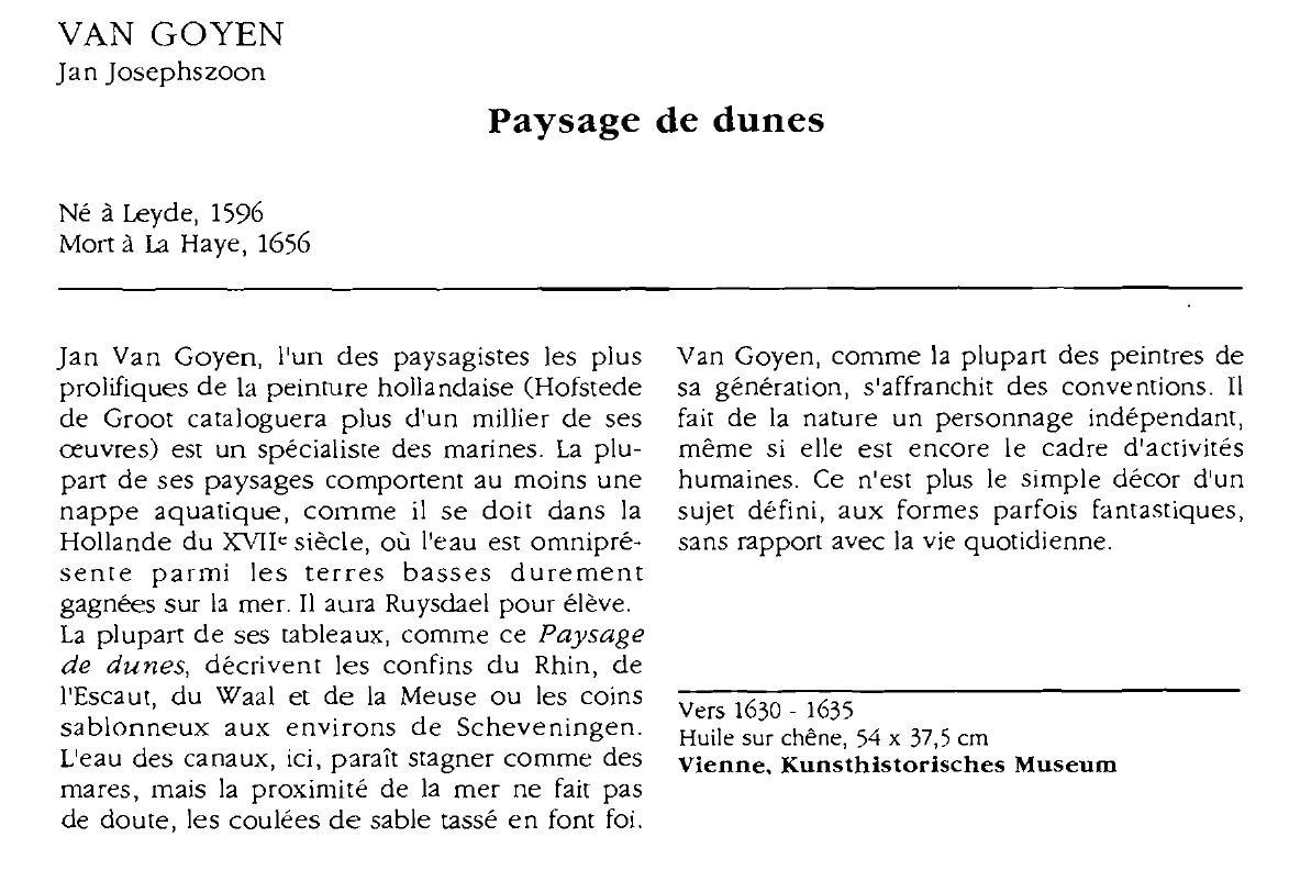Prévisualisation du document VAN GOYEN Jan Josephszoon : Paysage de dunes