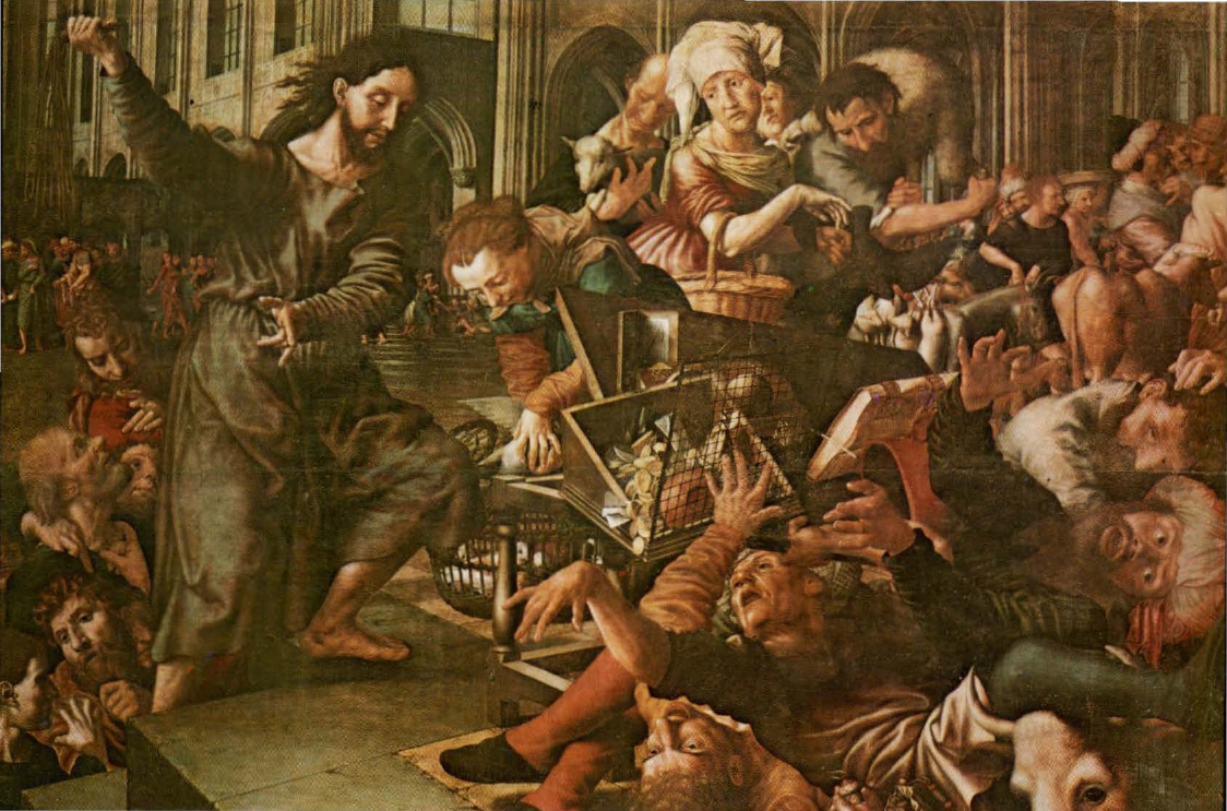 Prévisualisation du document VAN HEMESSEN Jan Sanders : Le Christ chassant les marchands du Temple (analyse du tableau).