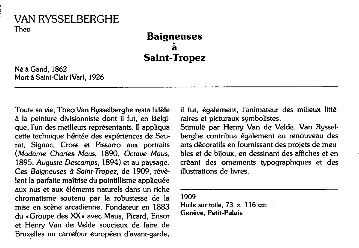 Prévisualisation du document VAN RYSSELBERGHE Theo : Baigneuses à Saint-Tropez