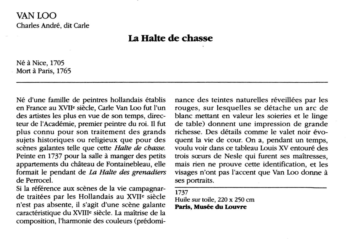 Prévisualisation du document VANLOO Charles André, dit Carle : La Halte de chasse