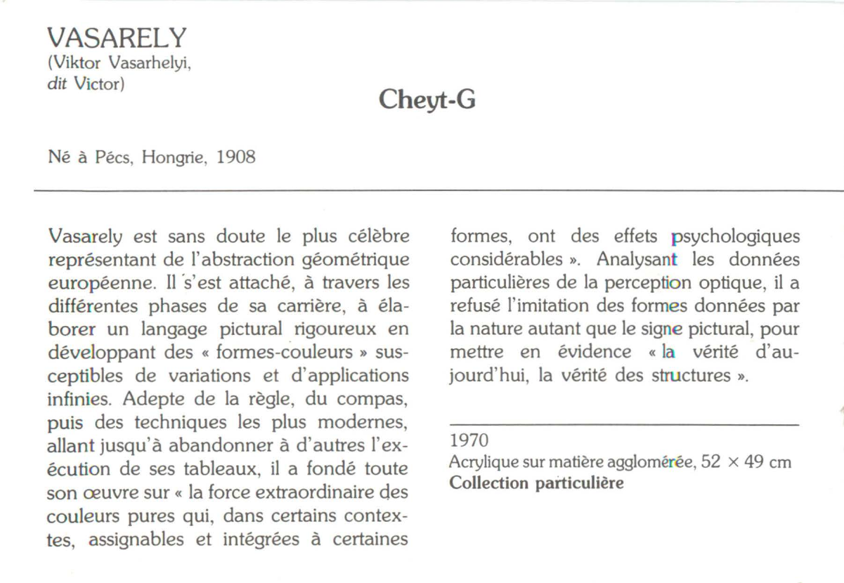 Prévisualisation du document VASARELY : Cheyt-G