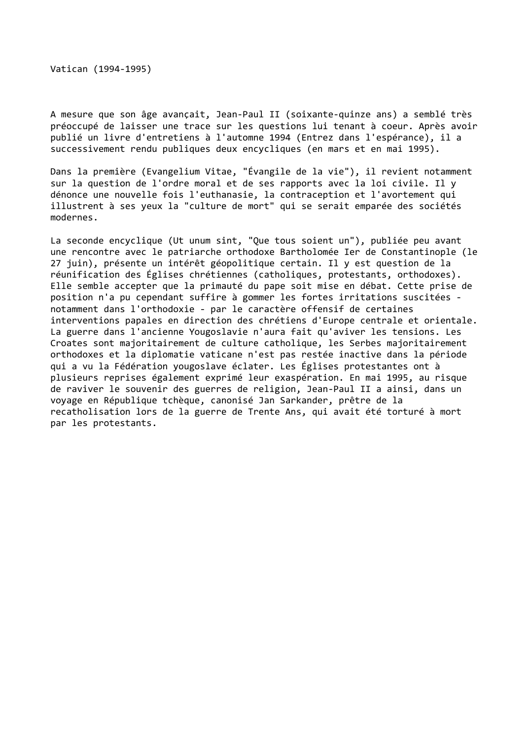 Prévisualisation du document Vatican (1994-1995)
