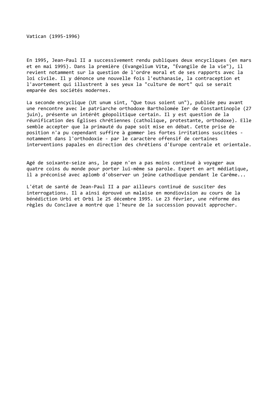 Prévisualisation du document Vatican (1995-1996)