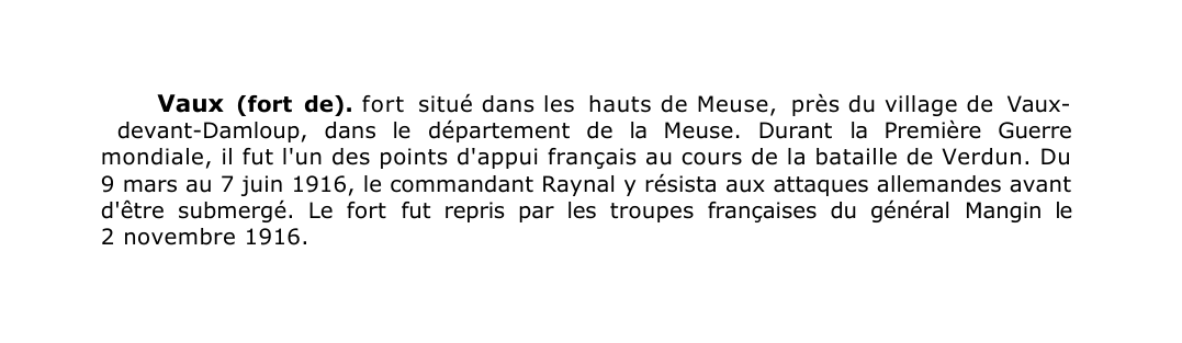 Prévisualisation du document Vaux (fort de).