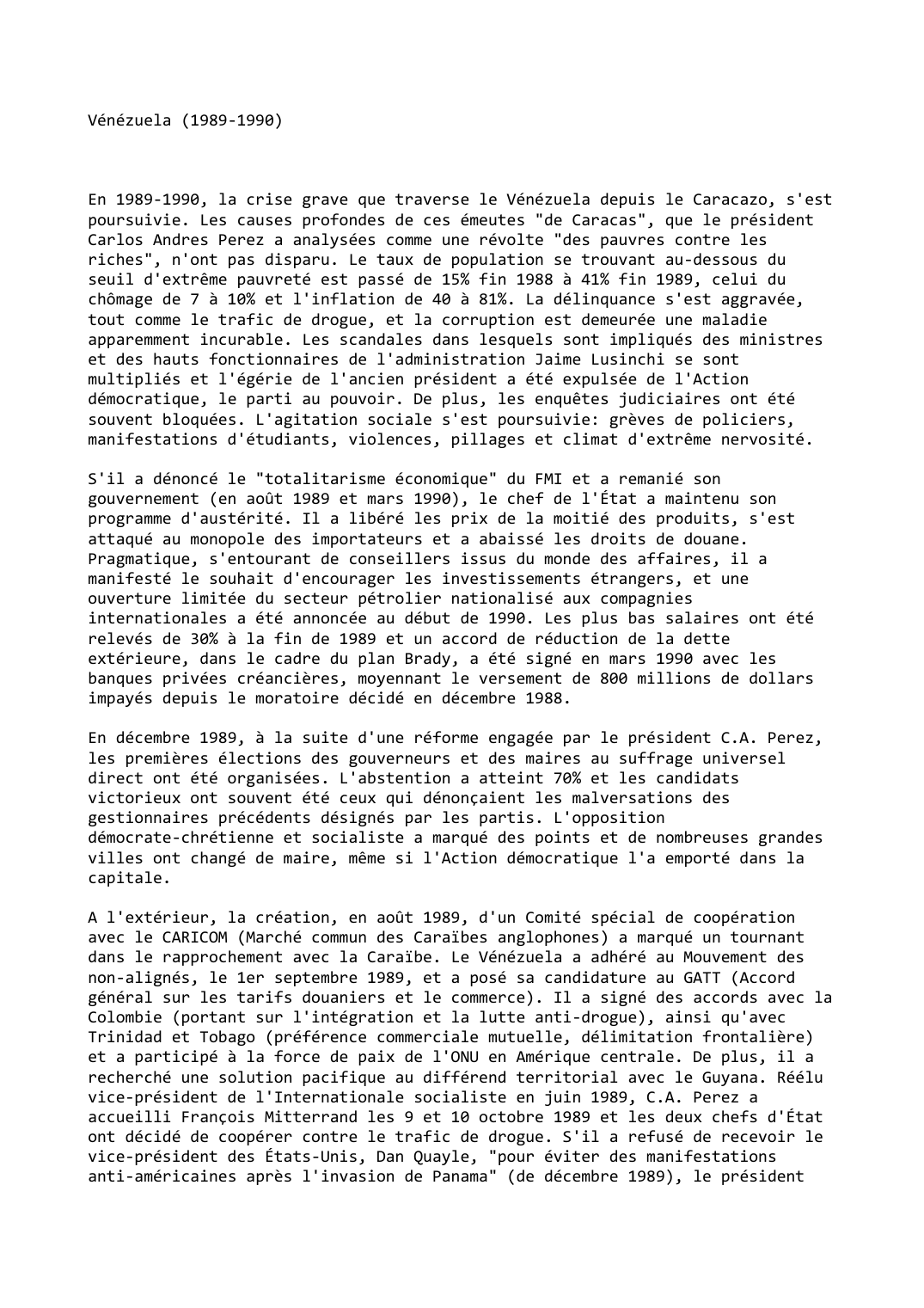 Prévisualisation du document Vénézuela (1989-1990)