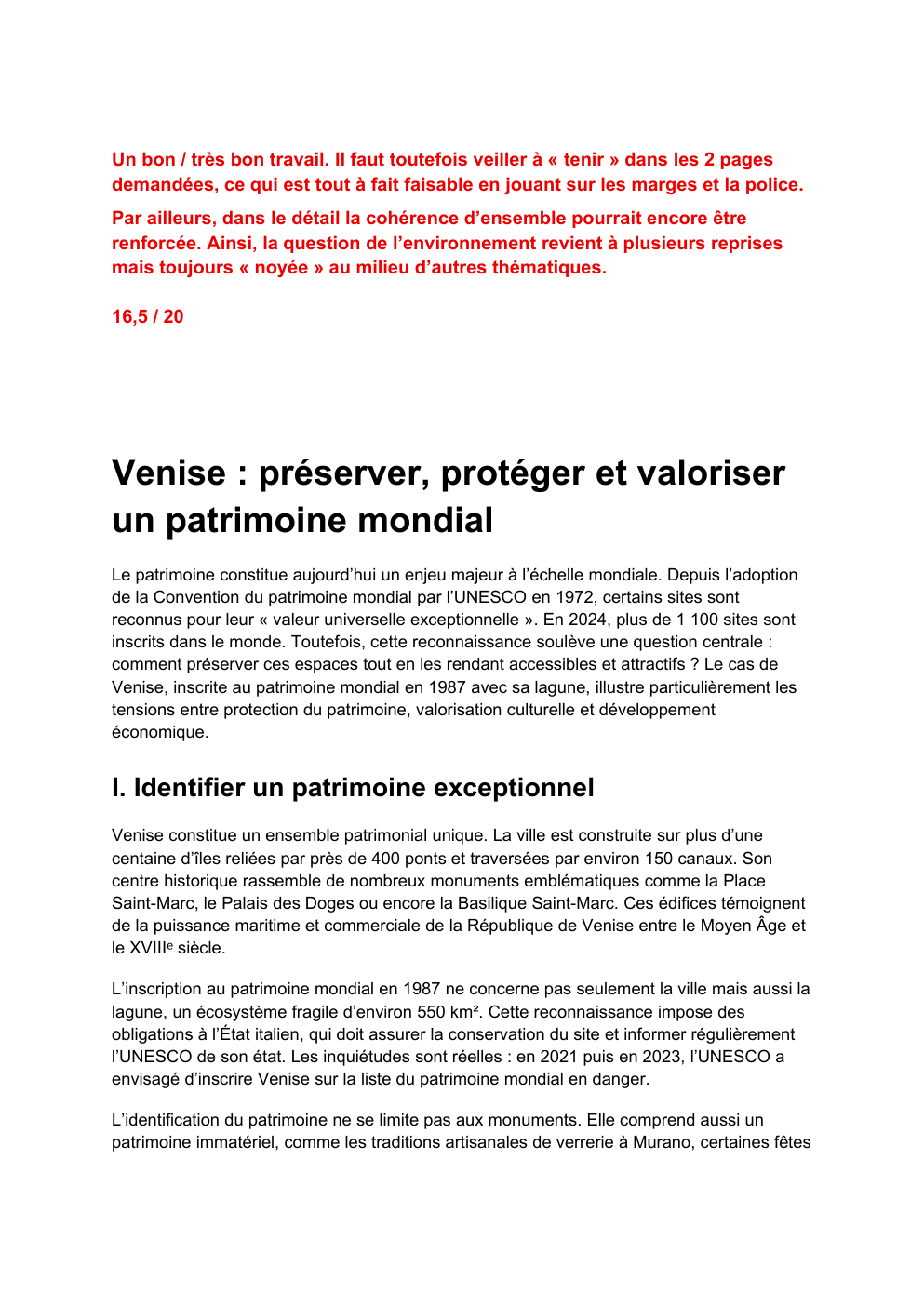 Prévisualisation du document Venise : préserver, protéger et valoriser un patrimoine mondial