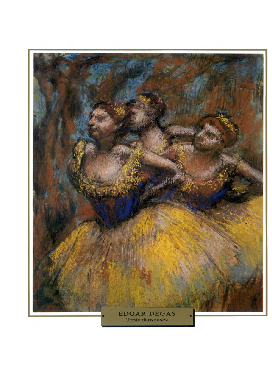 Prévisualisation du document Vers 1896

IMPRESSIONNISME
SCÈNE DE GENRE

France

Edgar DEGAS
TROIS DANSEUSES

Les pastels tardifs de Degas sont parmi les plus...