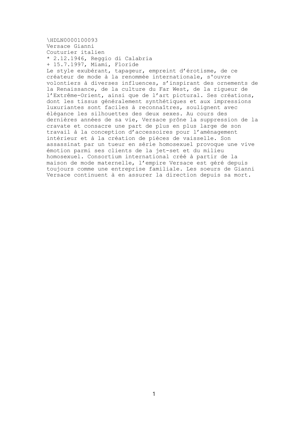 Prévisualisation du document Versace Gianni