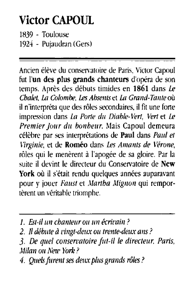 Prévisualisation du document Victor CAPOUL1839 - Toulouse1924 - Pujaudran (Gers)Ancien élève du conservatoire de Paris.