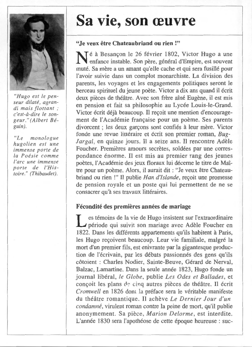 Prévisualisation Prévisualisation du document Victor HUGO