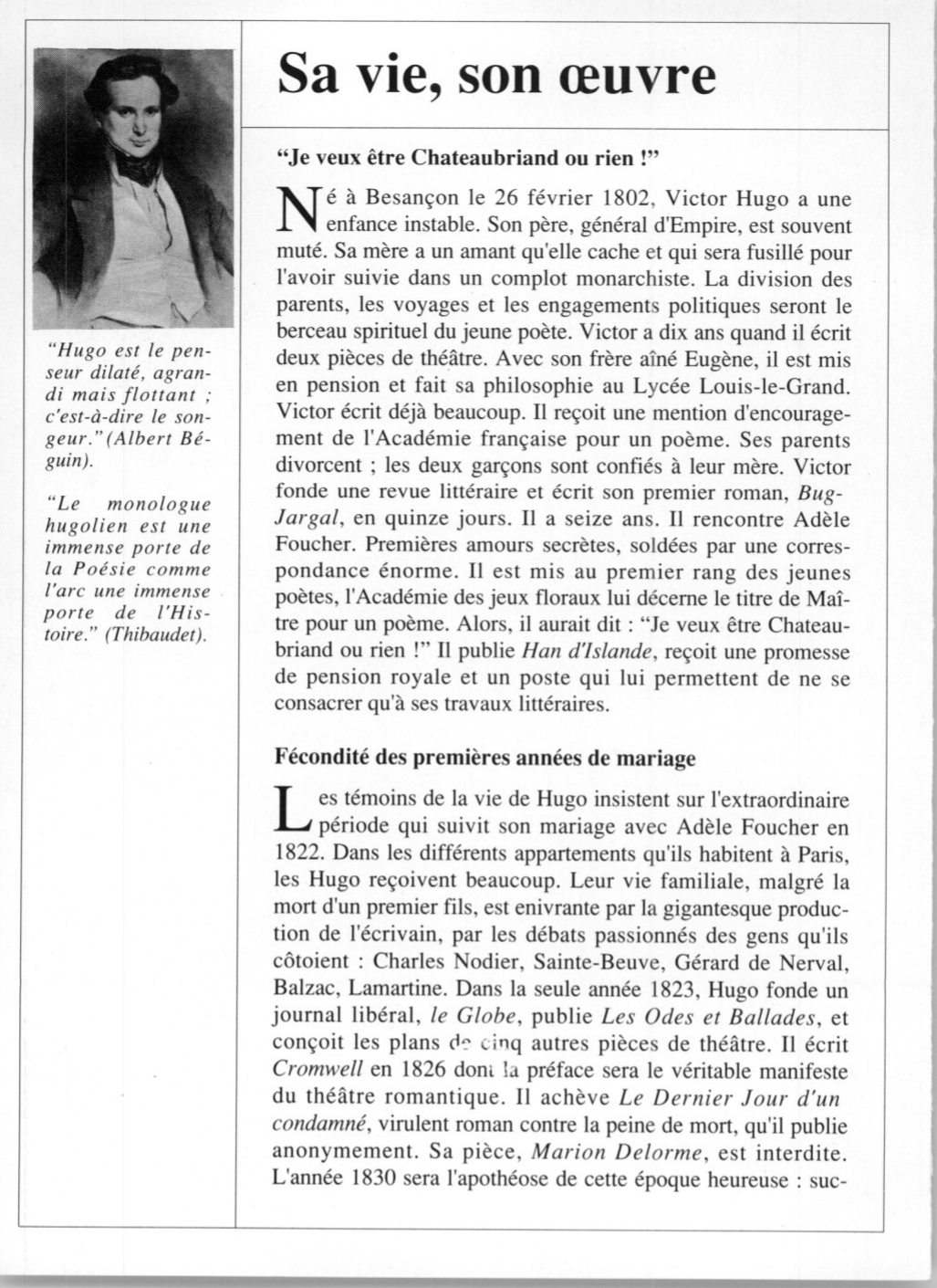 Prévisualisation du document Victor HUGO