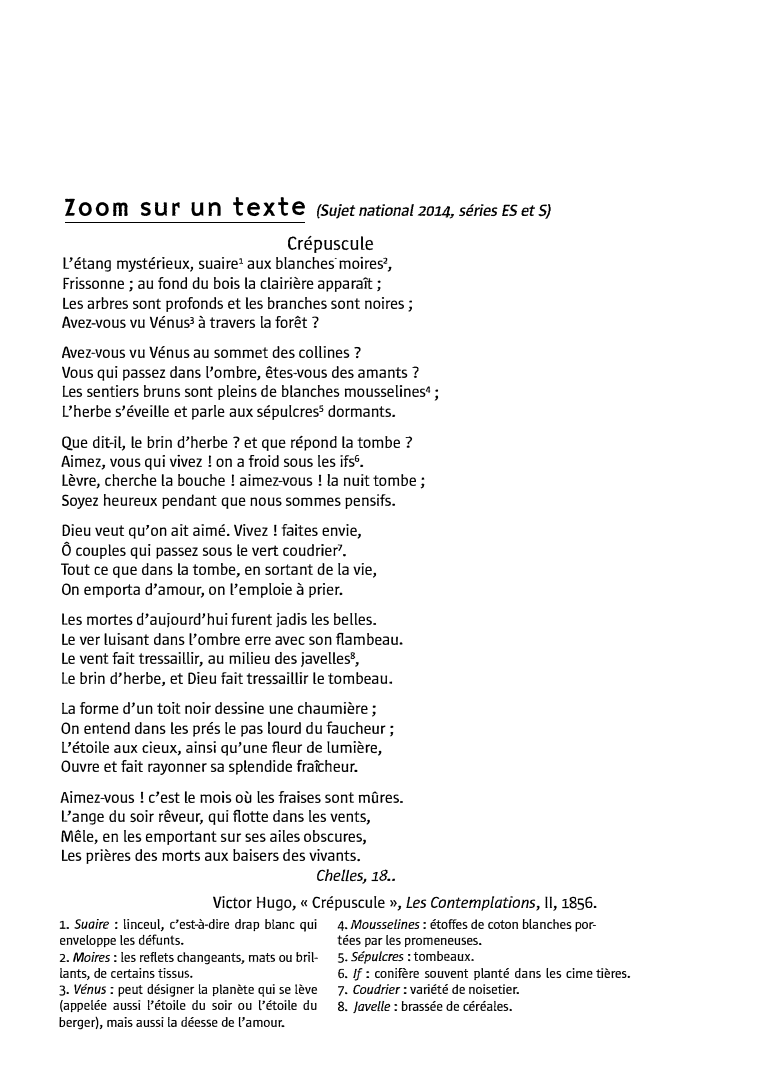 Prévisualisation du document Victor Hugo, « Crépuscule », Les Contemplations, 11