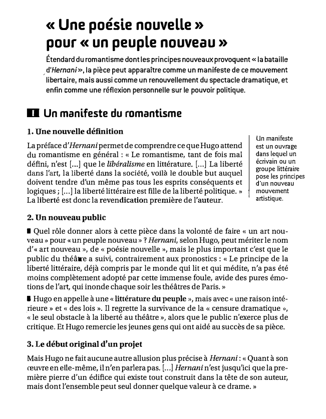 Prévisualisation du document VICTOR HUGO, HERNANI ET« LA BATAILLE □ 'HERNANI» (1830)

!

« Une poésie nouvelle»
pour« un peuple nouveau »
r...