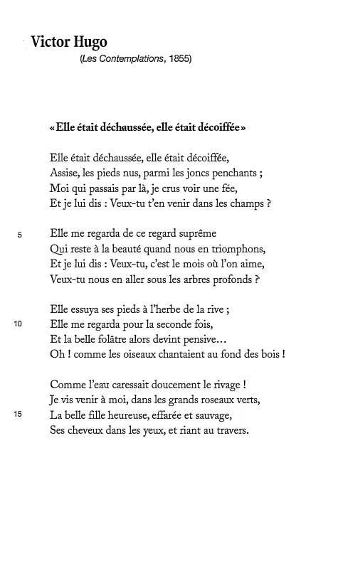 Prévisualisation du document Victor Hugo
(Les Contemplations, 1855)

« Elle était déchaussée, elle était décoiffée»
Elle était déchaussée, elle était décoiffée,
Assise, les...