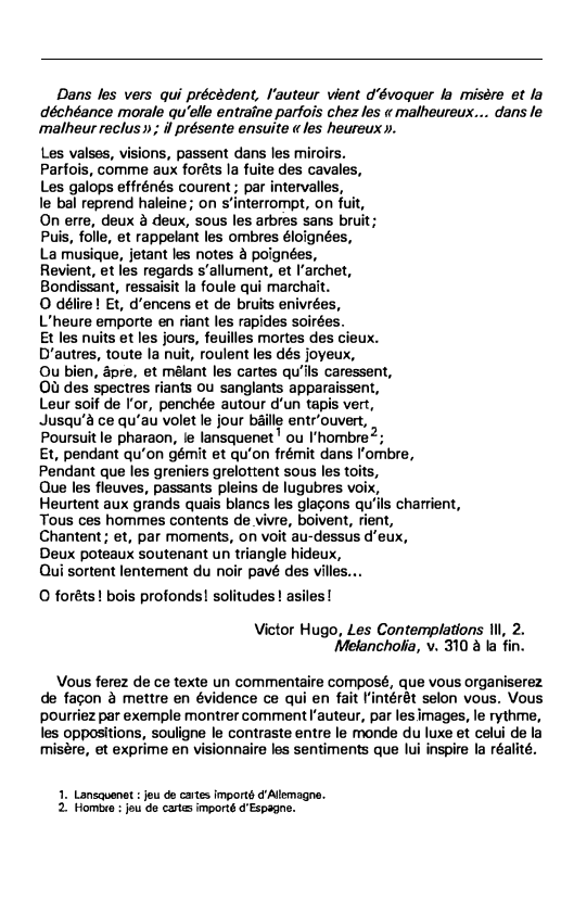 Prévisualisation du document Victor Hugo, les Contemplations Ill, 2. Melancholia, v. 310 à la fin.