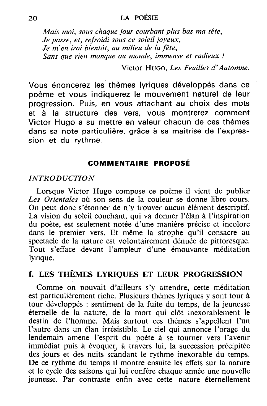 Prévisualisation du document Victor HUGO, Les Feuilles d'Automne. Commentaire.