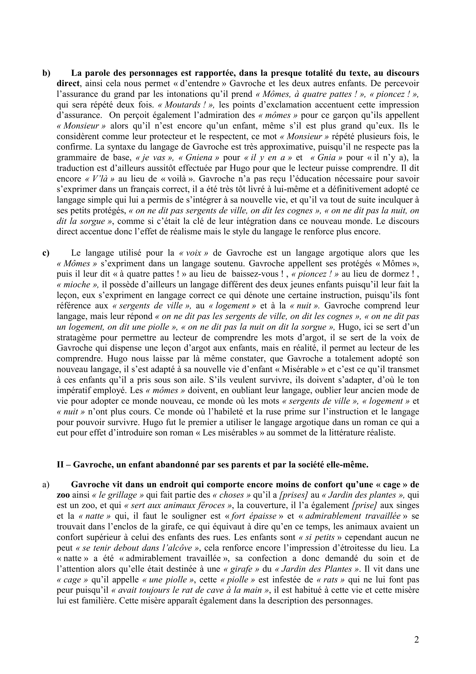 Prévisualisation du document Victor Hugo : « Misérables » Livre 6 - 4ème partie – Chapitre 11 (commentaire)