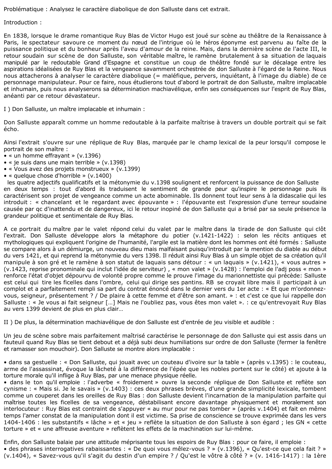 Prévisualisation du document Victor HUGO, Ruy Blas, acte III, scène 5 (vers 1395 -1431) : lecture analytique.